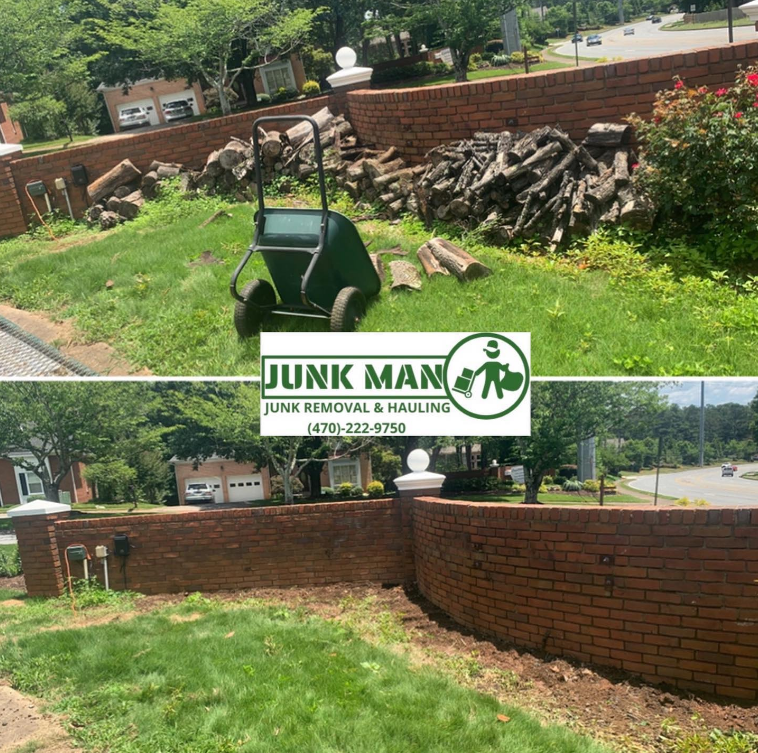 Junk Man Junk removal and Hauling providing yard debris removal. The best junk removal services in the Metro Atlanta area